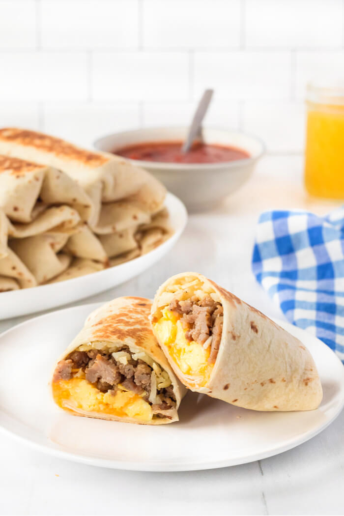 BREAKFAST BURRITO WITH SAUSAGE AND EGG
