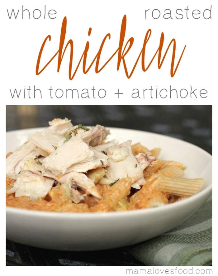 Whole Roasted Chicken with Tomato Artichoke Sauce Recipe