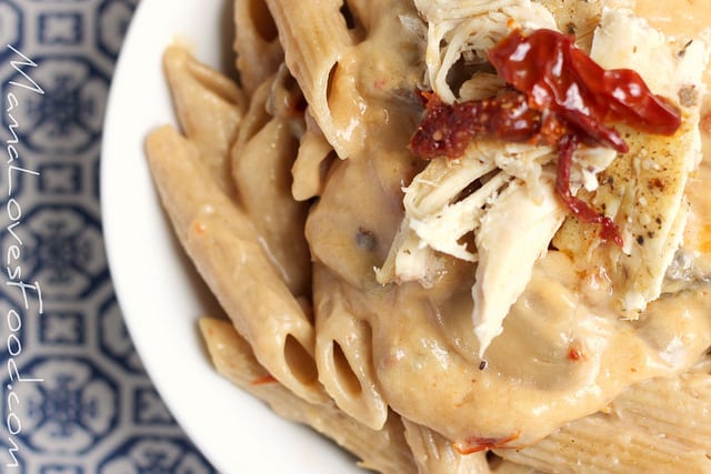 Sun Dried Tomato and Roasted Garlic Alfredo.