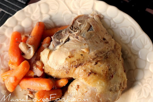 Whole Roasted Chicken and Carrots {One Pot Meal}