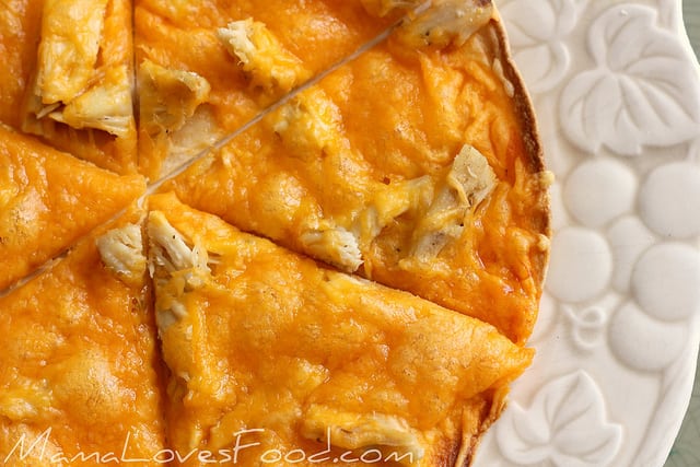 Buffalo Chicken Crispy Tortilla Flatbread.