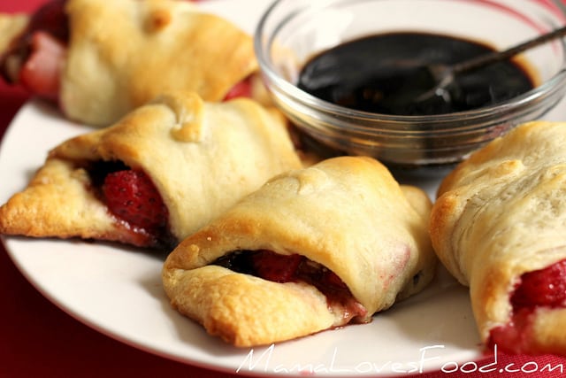 Strawberry Croissants with Balsamic Glaze