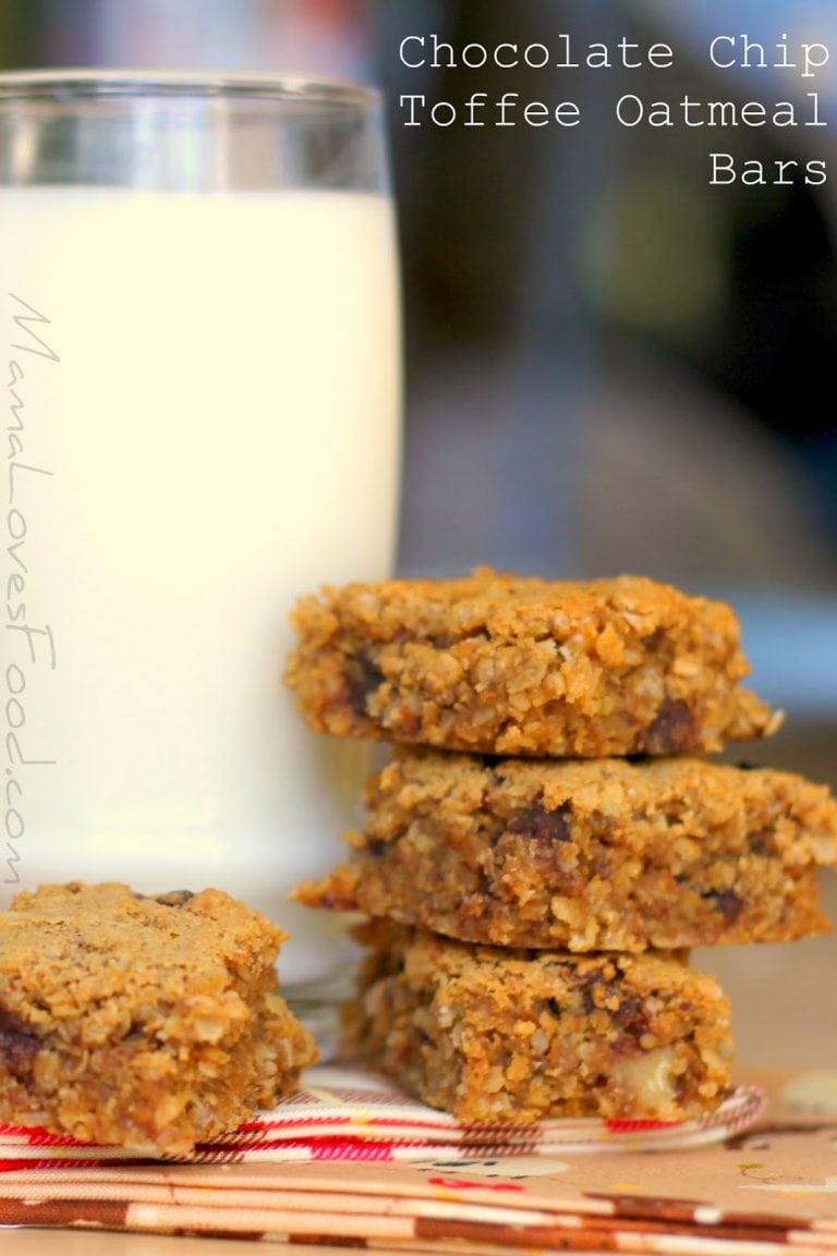 Chocolate Chip Toffee Oatmeal Bars