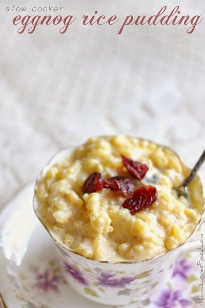 Slow Cooker Eggnog Rice Pudding