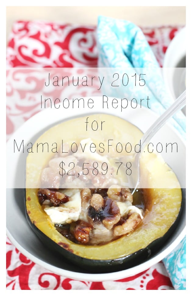 Income and Traffic Report for MamaLovesFood.com - January 2015