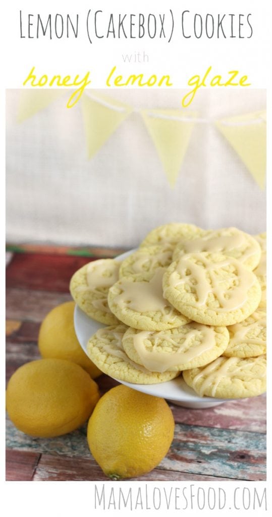 Lemon Cakebox Cookies with Honey Lemon Glaze
