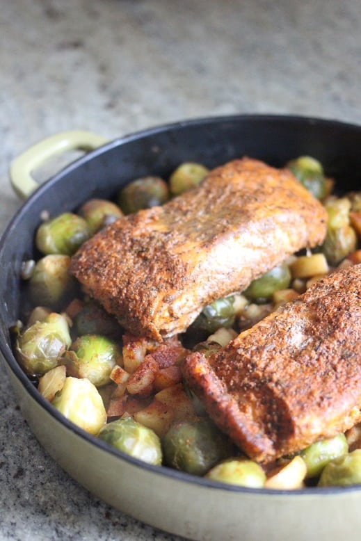 Apple Teriyaki Salmon with Brussels Sprouts