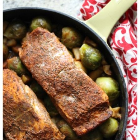 Apple Teriyaki Salmon with Brussels Sprouts!
