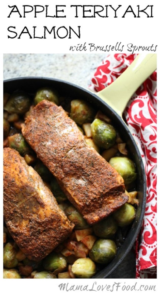 Apple Teriyaki Salmon with Brussels Sprouts!