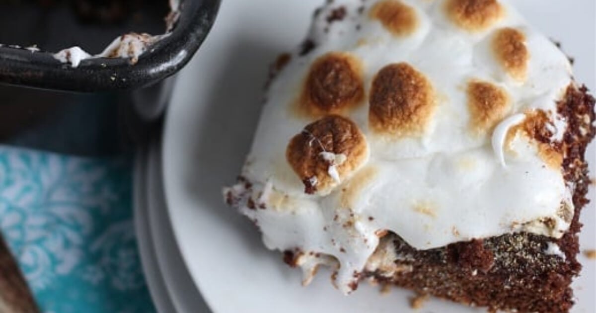 salted caramel s'mores cake