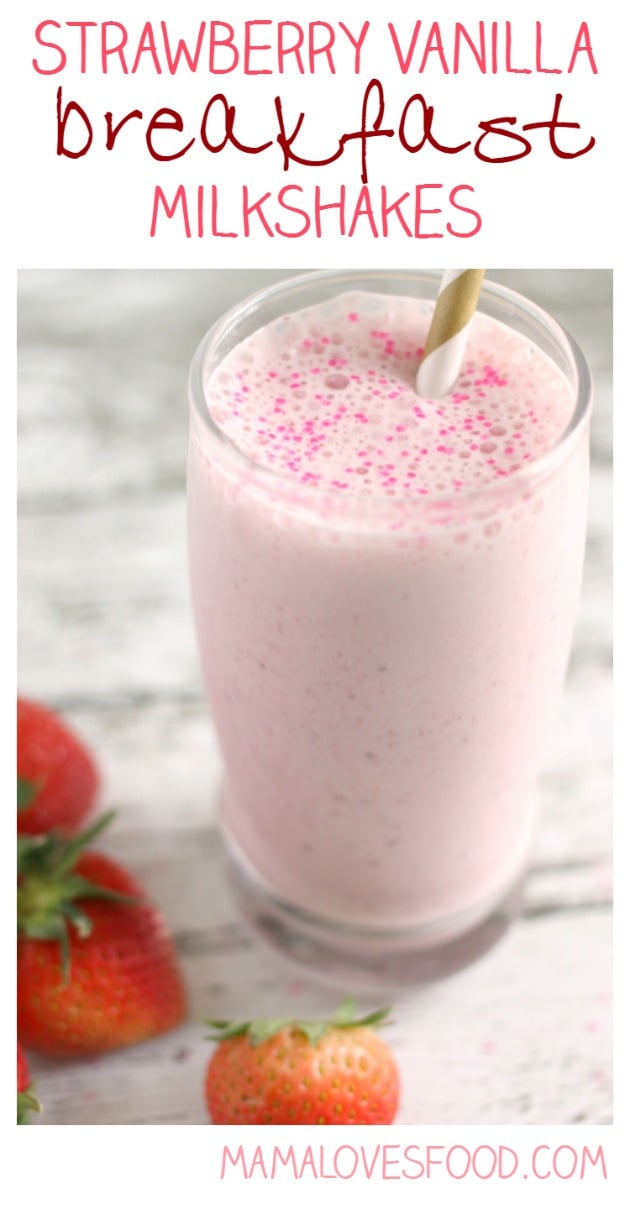 Strawberry Vanilla Breakfast Milkshake