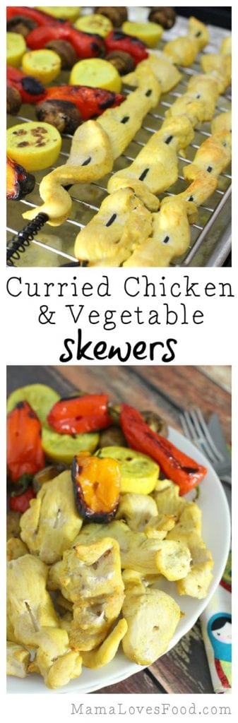 Curried Chicken and Vegetable Skewers