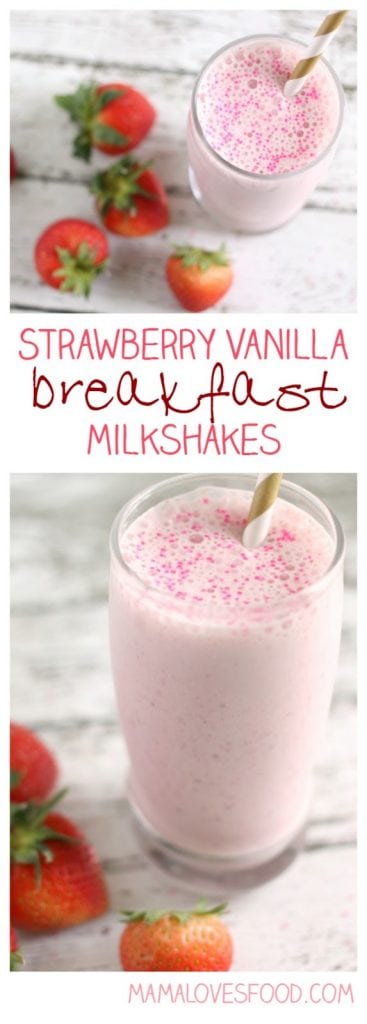 Strawberry Vanilla Breakfast Milkshake
