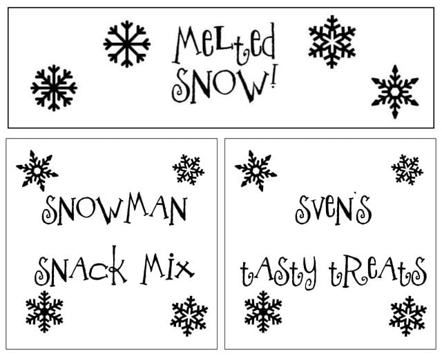 Free FROZEN Party Printables