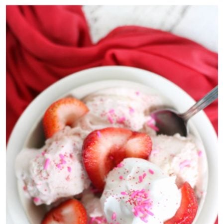Strawberry Ice Cream (Three Ingredient No Churn)