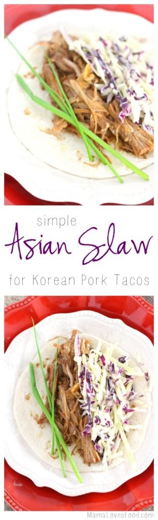 Easy Asian Slaw for Korean Pork Tacos