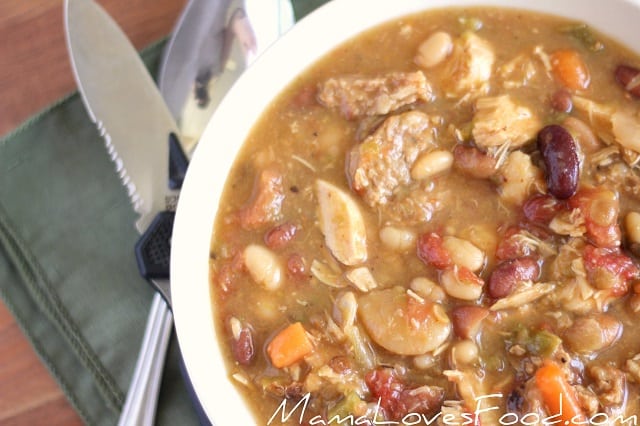 Chicken and Sausage 15 Bean Stew from Mama Loves Food