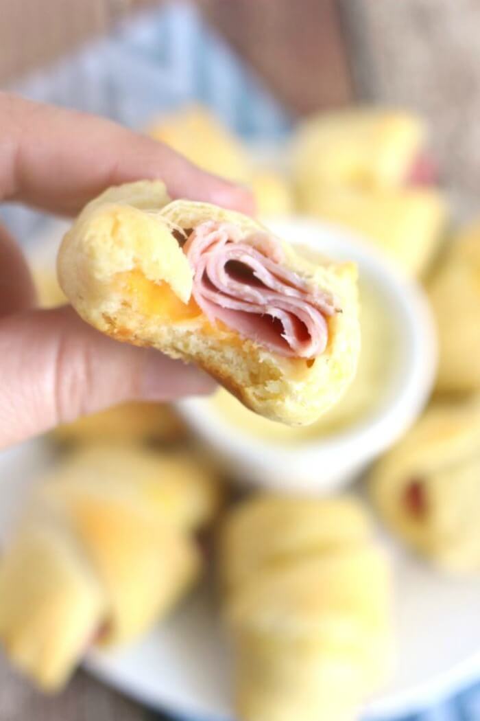 cresent roll with ham and cheese