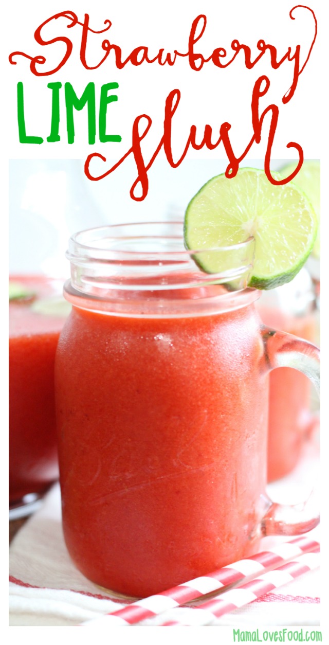 Strawberry Lime Slush Cocktail or Mocktail Recipe
