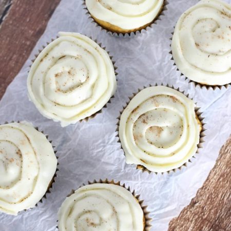 Pumpkin Spice Cupcakes with Eggnog Frosting