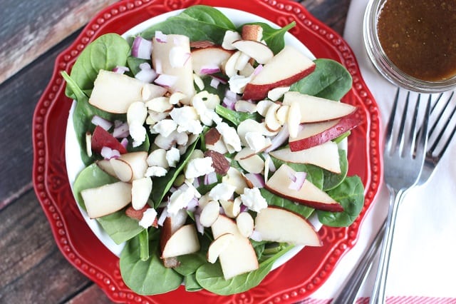 Spinach & Pear Salad with Three Cheese Chicken Carbonara