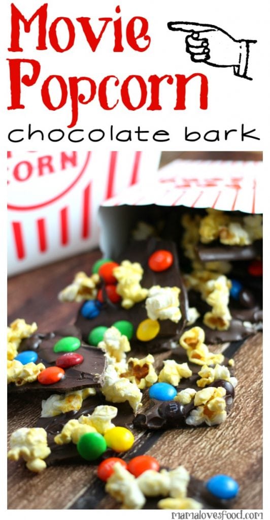 Sweet and Salty Movie Popcorn Chocolate Bark