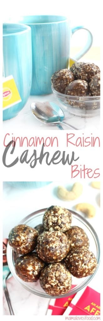 No Bake Cinnamon Raisin Cashew Bites Recipe