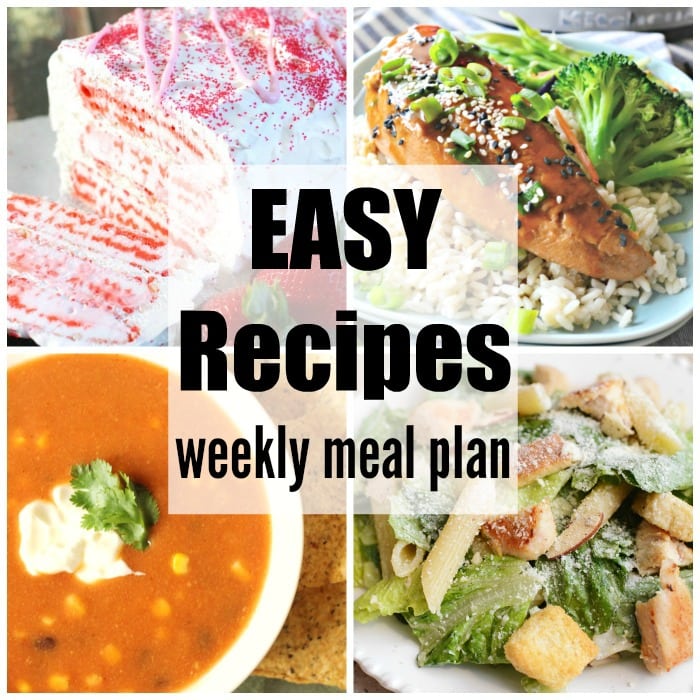 Easy Recipes Weekly Meal Plan