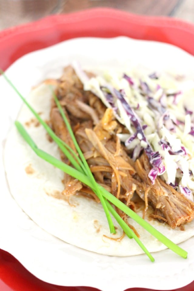 Slow Cooker Asian Pork Tacos from Mama Loves Food 