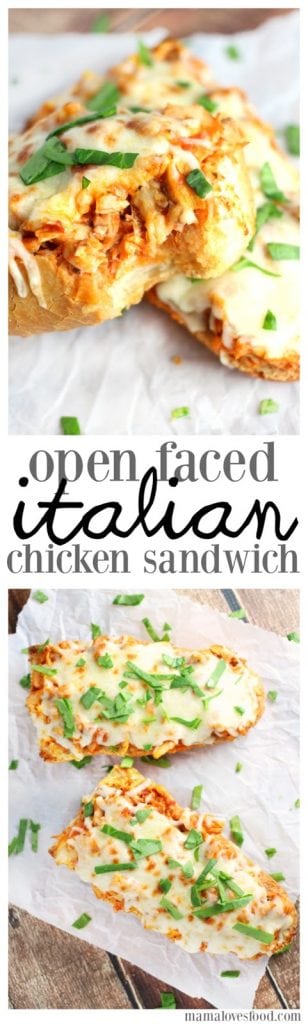Open Faced Italian Chicken Sandwich Recipe