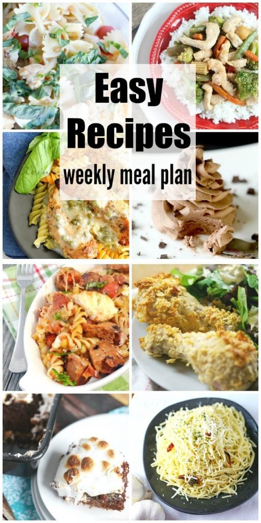 Easy Recipes Weekly Meal Plan