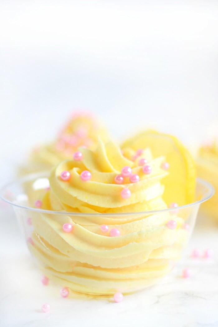 LEMON MOUSSE WITH SPRINKLES