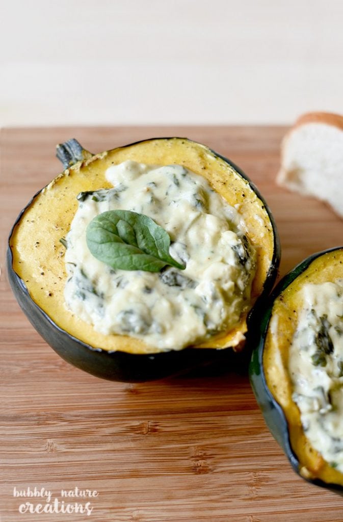 Roasted Acorn Squash with Havarti Spinach Stuffing from Sprinkle Some Fun