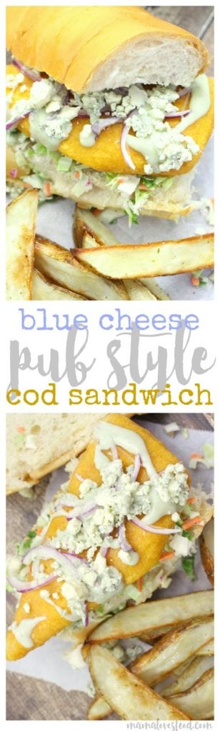 Blue Cheese Pub Style Cod Sandwich