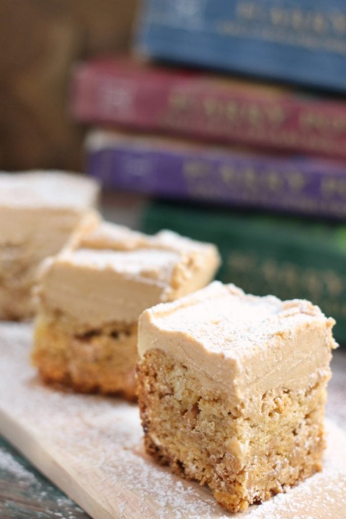 Butterbeer Fudge Topped Blondies Harry Potter Recipe