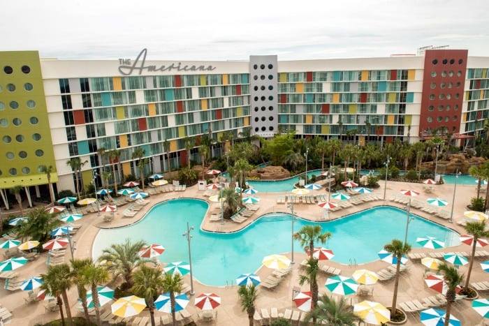 Zero entry pool and lazy river at Cabana Bay Beach Resort in Orlando Florida Universal Studios