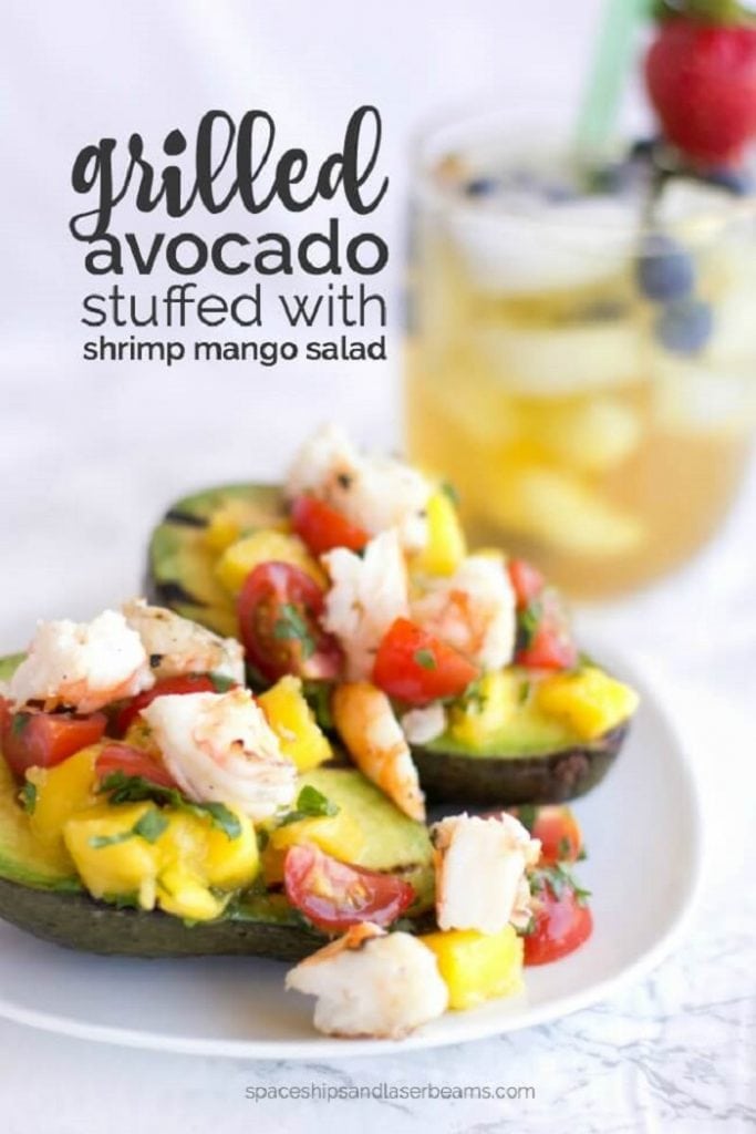 Grilled Avocado Stuffed with Shrimp Mango Salad