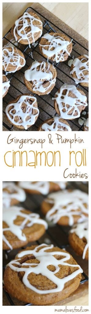 Gingersnap and Pumpkin Cinnamon Roll Cookies