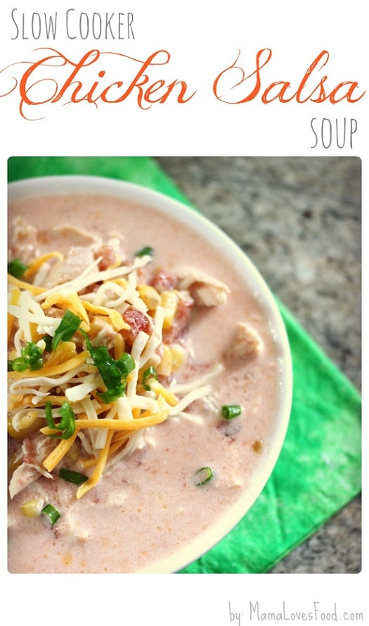Slow Cooker Chicken Salsa Soup - Mama Loves Food