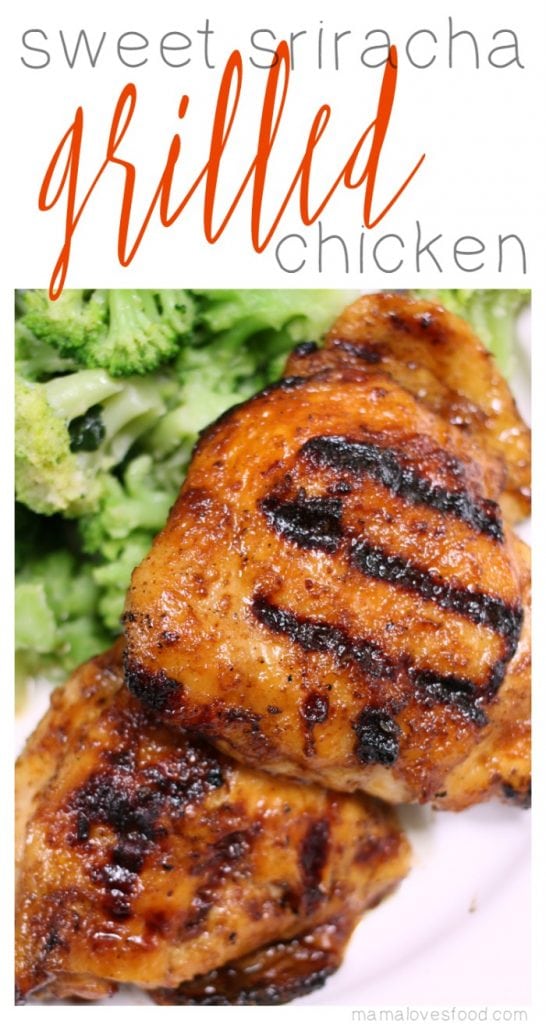 This Sweet Sriracha Grilled Chicken recipe combines the complimentary flavors of honey and sriracha to make a delicious grill sauce. 