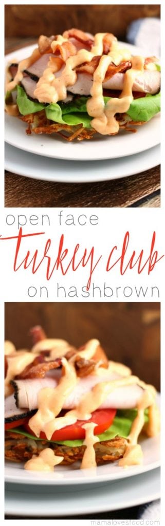 Open Face Hashbrown Turkey Club with Sweet Sriracha Garlic Mayo Recipe