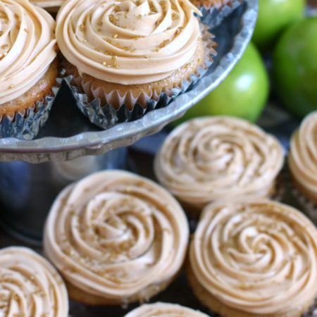 Apple Cider Cupcakes with Salted Caramel Frosting