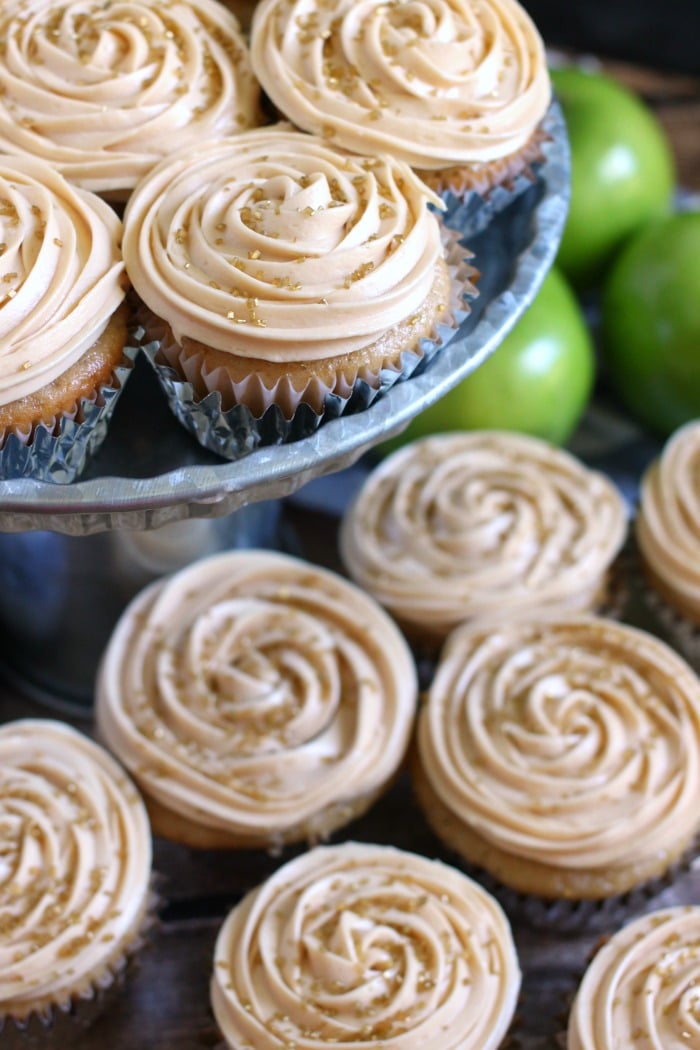 Apple Cider Cupcakes with Salted Caramel Frosting