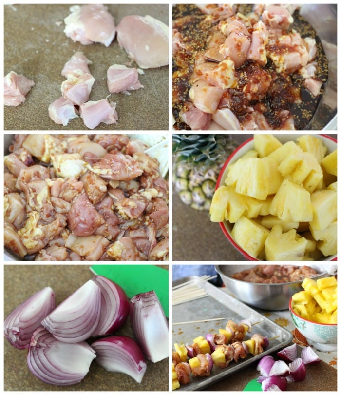 Chicken and Teriyaki Pineapple Skewers Kebab Recipe