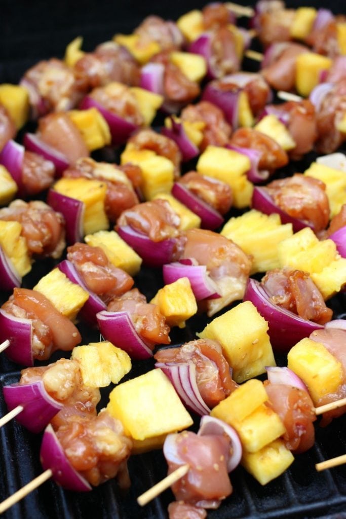 Chicken and Teriyaki Pineapple Skewers Kebab Recipe