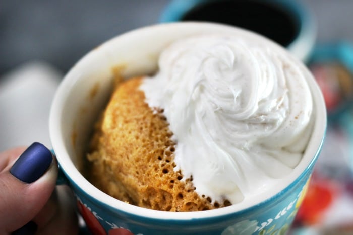 Easy Cinnamon Mug Cake Recipe made in the microwave