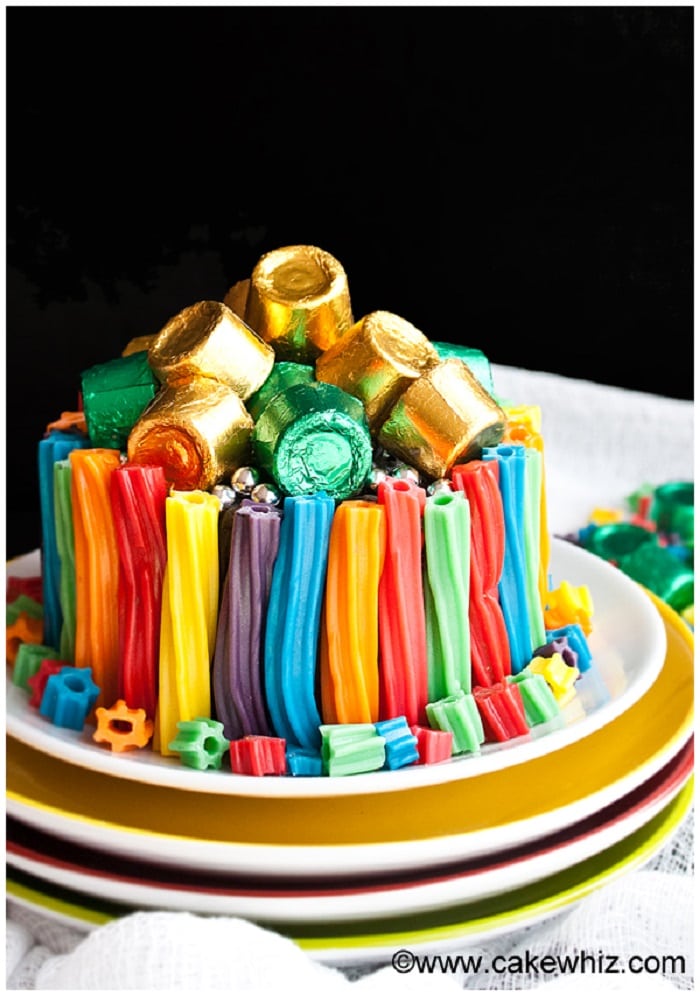 Easy Rainbow Twizzler Cake
