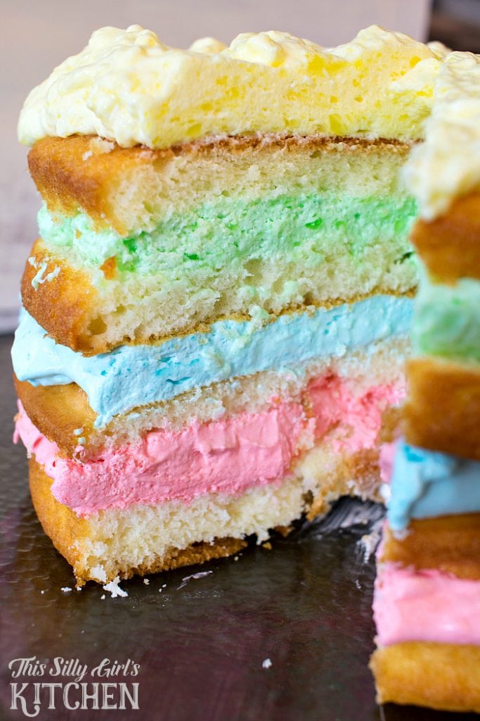 Rainbow Jello Cloud Cake 