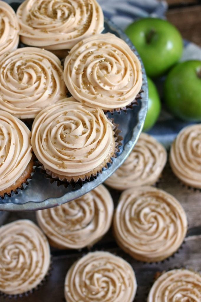 Apple Cider Cupcakes with Salted Caramel Frosting 