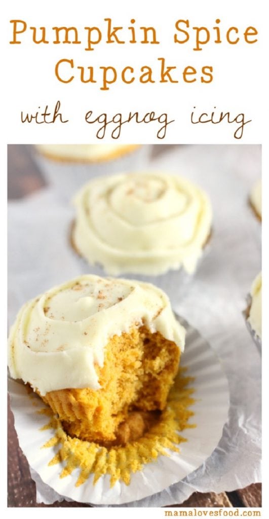 Pumpkin Spice Cupcakes with Eggnog Frosting 
